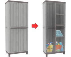 CRLYN® Tuinkast - Tuinkist - Tuinkasten voor Buiten - Tuinberging - Kunststof - Grijs