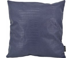 Croco Blauw Kussenhoes | Krokodillen Print | PU Leder | 45 x 45 cm