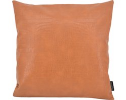Croco Cognac Kussenhoes | Krokodillen Print | PU Leder | 45 x 45 cm