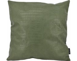 Croco Groen Kussenhoes | Krokodillen Print | PU Leder | 45 x 45 cm