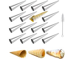 Croissantvormen - 12 stuks - Hoorn mallen - Roomhoornpennen - Ijshoorn mallen - Crèmehoornvormen - Bakspullen - Geschikt voor gebak, roomhoorns - 12.4*3.4cm