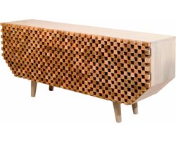 Crookston - Kast met 2 Deuren en 3 Laden in Mangohout (75 x 177 x 45 cm)