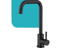 Croom Keukenkraan - Zwart - Wastafelkraan - Inclusief Aansluitmateriaal - Zwarte Kraan