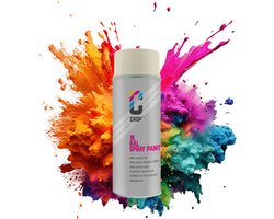 CROP Autolak Spuitbus - RAL 1013 Hoogglans Parelwit - 400ml - Professionele Acryl Lakverf - Sneldrogend en Krasbestendig