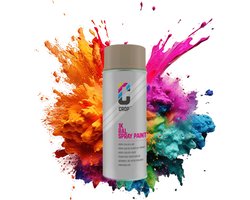 CROP Autolak Spuitbus - RAL 1019 Hoogglans Grijsbeige - Professionele Acryl lakverf - 400ml - Sneldrogend en Krasbestendig