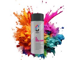 CROP Autolak Spuitbus - RAL 7021 Hoogglans Zwartgrijs - 400ml - Professionele Acryl Lakverf - Krasbestendig en Sneldrogend