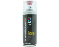 CROP Spuitbus Autolak - Blanke Lak voor Auto - 400ml - Hoogglans lakverf - Vernis transparant - Sneldrogend