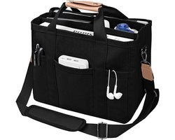 Crossbodytassen - Schoudertas dames - Dames Handtassen - Schoudertas -Tas - Canvas draagtas - Crossbody schoudertas - Grote tas - Meerdere vakken - Alles-in-één tas - Compartimenten - Dames - Cadeautje - 30*14*25CM - Zwart