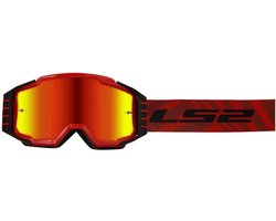 Crossbril Motorcross/MX Bril Met 2 Lenzen (Spiegel Rood & Helder) en Tear-Off Set