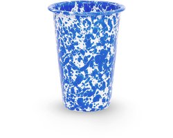 Crow Canyon Home Set van 4 Emaille Tuimelaars, 400ml, Slijtvast Emaille Servies - Perfect voor dagelijks gebruik en buitenactiviteiten , Vaatwasmachinebestendig, Blauw