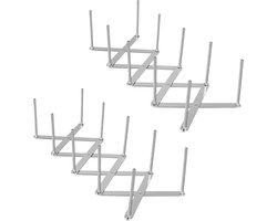 Crrynuo 1 Stuk - Rek Voor Pannendeksels Of Snijplank - Pan Accessoires - Dekselstandaard - Potdekselhouder - RVS Geschirr Opbergrek - Uitrekbaar - RVS Natuurkleur - Multifunctioneel