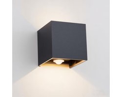Crrynuo 12 W buitenwandlamp met bewegingssensor- buitenlamp met bewegingssensor- verstelbare lichtbundel- wandlamp met bewegingssensor voor buiten/binnen voor pad- antraciet [Energieklasse G]