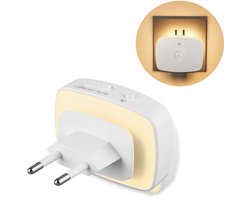 Crrynuo Automatische Sensor - Dimbare - Energiezuinig LED Nachtlampje Stopcontact Wit Warm Licht Voor Kinderkamer en Slaapkamer-Drie Kleuren Licht