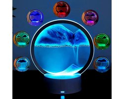 Crrynuo, drijfzand bedlampje, zandschilderij vloeibare beweging kleurrijk creatief zeeglas drijfzand schilderij nachtlampje