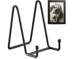 Crrynuo - Ezelstandaard - Bordenhouder - Metalen decoratieve bordenhouder - 5,79 inch ijzeren ezel - voor platenalbums met fotodecoraties - 3-pack - Goud-zilver en zwart