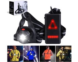 Crrynuo Hardloop Verlichting - Hardloopvest - Veiligheidsvest - Borstlamp met schijnwerper - Reflectievest - USB oplaadbaar