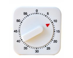 Crrynuo Mechanische Kookwekker - 1 Stuk - 60 Minuten Timer - Wit Vierkant Design - Batterijloos - Metaal/Plastic - Keukenwekker - Luide Bel