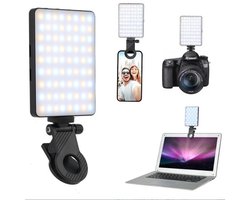 Crrynuo - Selfielamp Voor Mobiele Telefoon - Monitorlamp - USB-Oplaadbare Videolamp - 2500K-9000K - 3 Lichtstanden - Draagbaar