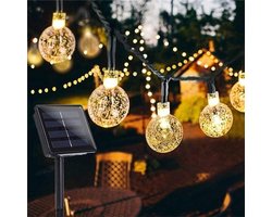 Crrynuo Tuinverlichting op Zonne energie - Lichtsnoer Licht Slinger - Buiten Lichtslinger Waterdicht en Energiezuinig - 7 meter 50 LED Lampen