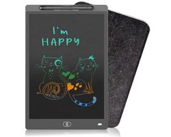 CRVFTED Tekentablet 12 inch zwart - Gratis beschermhoes -interactief - Speelgoed Onderweg - Kinderspeelgoed - Schrijfbord – Tekenen - Schrijftablet - Sinterklaas - Cadeautjes - Kleine Cadeautjes