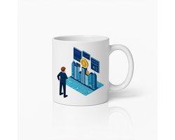 Cryptocurrency Investeringsmok – Bitcoin Handel en Blockchain Koffiebeker