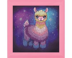 Crystal Art Kit Kinder Frame Rainbow Llama (16x16cm/partial)