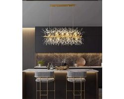 Crystal Fireworks Ceiling Light Modern Recessed Crystal Chandelier Light boven eettafel.