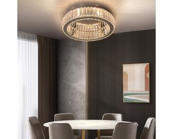 Crystal Ring LED Plafondlamp - Dimbaar Met Afstandsbediening - Woonkamerlamp - 38 cm - Moderne lamp - LED Rond Kristallen - Plafonniere - 40W