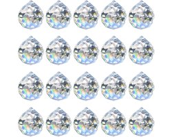 Crystal Suncatcher - 20 Pieces Prism 20mm Crystals om te Hangen voor Chandelier Pendant - Suncatcher Crafts Set voor Raam Ornament Decoratie