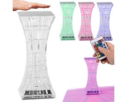 Crystal Tafellamp - Touch and Remote control met 16 kleuren - Ovaal vorm - Usb Oplaadbaar