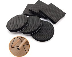 CSGoods - Anti-slip Meubelpads | Vilten Glijders | Vloerbeschermers | Stoelpoten, Tafels, Banken | Zelfklevend - Zwart | 60 Stuks