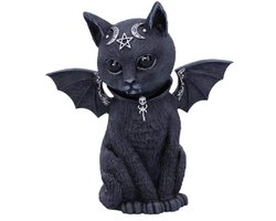 Cthulhu Figuur Decoratie - Gedetailleerd Handgeschilderd Polyhars - Zwarte Gotische Satanische Fantasie - Schattig Duister Ontwerp met Vleermuisvleugels, Pentagrammen en Schedels - Occult Beeld voor Halloween en Gotische Boekenplankdecoratie