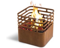 CUBE Vuurschaal - Multifunctionele vuurkorf, grill en tafel van Corten staal voor tuin en terras