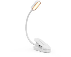 Cubenest LTW02 - Clip-on verlichting - Leeslampje - Bedlamp - Klemlamp - Bedlampjes Leeslampjes - Boeklampje - Bedlampjes Slaapkamer Volwassenen - Leeslampje voor Boek - Voor in Bed - Met Klem - Oplaadbaar USB - Slaapkamer - Oplaadbare - Wit