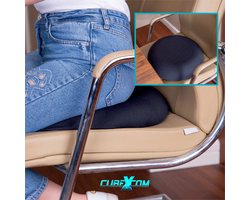 CUBEXCOM® Zitkussen, Ringkussen, Stuitkussen, Stoelkussen, Zitkussen Orthopedisch, Ergonomisch Zitkussen, Zitring, Zitkussen Auto, Donutkussen, 43x43x9 CM, ZWART