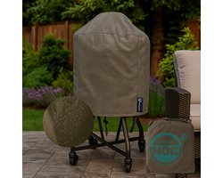 CUHOC Kwaliteits Diamond bbq hoes rond - 75x100 cm - Waterdicht met Stormbanden en Trekkoord