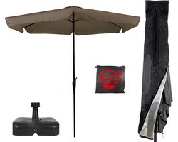 CUHOC Parasol + Parasolvoet + Parasolhoes ( Taupe - vulbare parasolvoet - CUHOC Parasolhoes ) Super COMBIDEAL