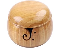 Cuhostki 1 Stuk Houten Kom Voor Wol Bamboe Handgemaakt