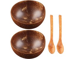 Cuhostki 2 Stuks Kokosnootkom Handgemaakte Schotel Set - Natuurlijk - Duurzaam En Decoratief