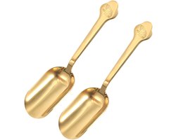 Cuhostki 2 Stuks - Theelepel - Roestvrijstaal Gouden Theelepels - Multifunctioneel Keukengereedschap