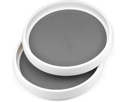Cuhostki 2pcs PP Draaibare Organisator Set - Wit+Grijs 360° Rotatie