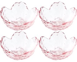 Cuhostki 4 Glas Schotels - Roze - Stijlvol Design, Feestelijk Gebruik, Geschikt Voor Desserts