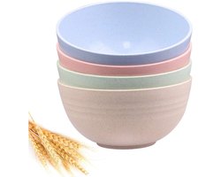 Cuhostki 4 Stuks Grote Soepkom Biodegradable Japanse Schotel Set - Veilige Duurzame Keukenbenodigdheden