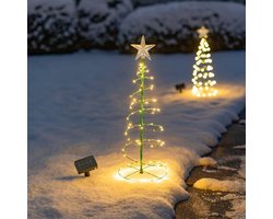 Cuhostki - Kerstversiering - Warm Wit - Kleurrijke RGB Lampen Solar Led Lichten Voor Buiten Warm Wit - Kleurrijke RGB Model Xmas Waterdicht Op Zonne-energie Sfeerverlichting Voor Tuin Balkon Terras