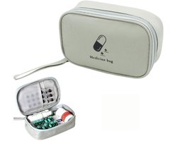 Cuhostki - Medicijntas - 600D Oxford Stof - Lichtgrijs - Klein - Voor Thuis-Reizen-Outdoor