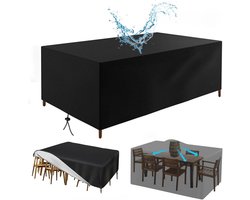 Cuhostki Tuinmeubelhoes - 1 Meubelstofhoes - 210x110x70cm - Waterdicht en Winddicht - Voor Eettafel Bank - Zwart