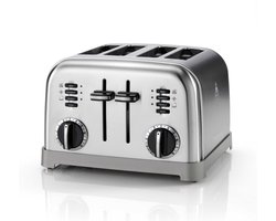 Cuisinart - 4 Slice Toaster Broodrooster CPT180E - 4 sleuven - Ontdooifunctie - Bagelfunctie - 6 standen - Metaal