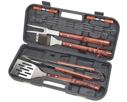 Cuisinart BBQ Accesoires - Set van 13 stuks - Barbecue Gereedschap van Hout - Met o.a. Spatel, Grilltang en Maishouder