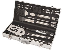 Cuisinart BBQ Accesoires - Set van 20 stuks - Barbecue Gereedschap van Roestvrij staal - Met o.a. Spatel, Grilltang en digitale temperatuurvork