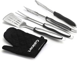 Cuisinart BBQ Accesoires - Spatel, vork en tang van Roestvrij staal - Barbecue Gereedschap - Set van 3 stuks